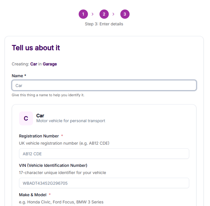 Adding a new item in Oosby - clean, simple interface